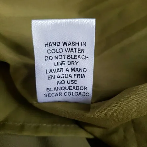 NWT Entro Olive Green Tiered Maxi Dress Sz L Puff Sleeve V-Neck Boho Cottagecore - Picture 10 of 14